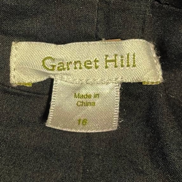 Garnet Hill Black Linen Blazer Size 16 - Picture 8 of 8